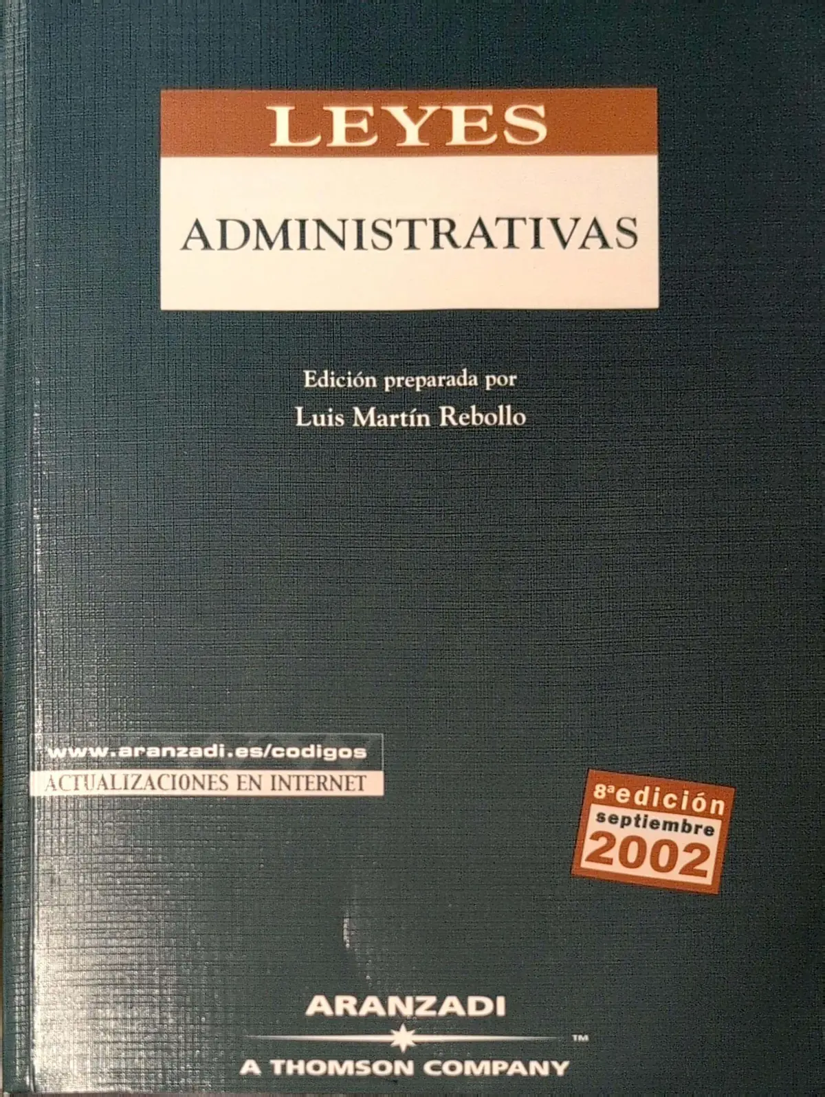 Portada de CODIGO DE LEYES ADMINISTRATIVAS de Aranzadi