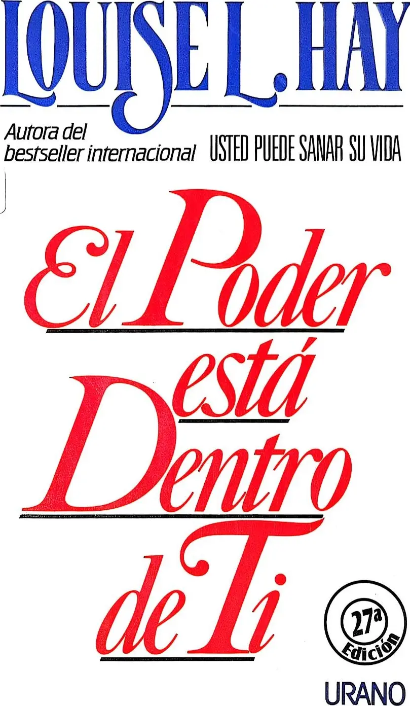 Portada de El poder está dentro de ti de Louise L. Hay