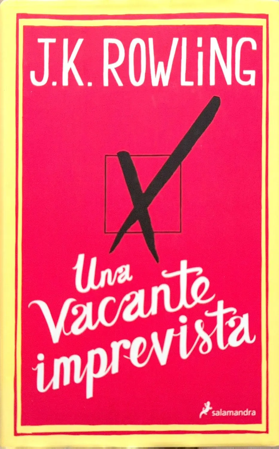 Portada de Una vacante imprevista de J.K. Rowling
